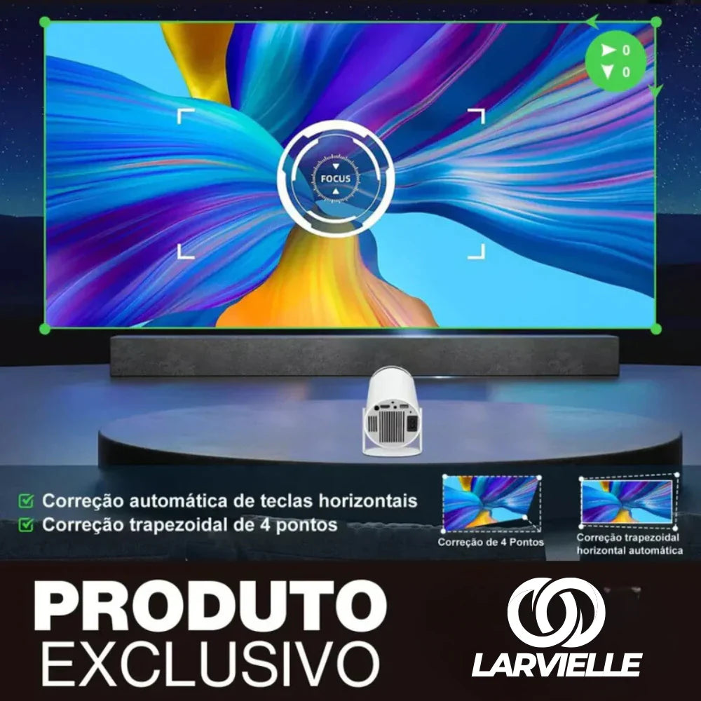 Projetor Portátil 4K Larvielle - ORIGINAL