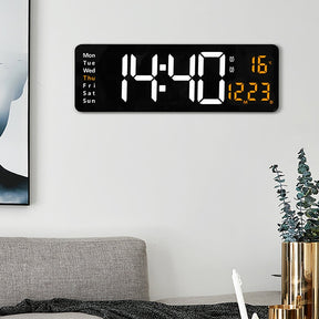 Horloge numérique murale avec télécommande et alarme